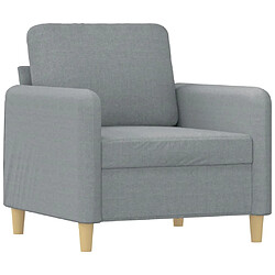 Avis vidaXL Fauteuil avec repose-pied Gris clair 60 cm Tissu