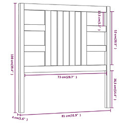 Acheter vidaXL Tête de lit Noir 81x4x100 cm Bois massif de pin