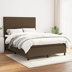 Maison Chic Lit adulte- Lit + matelas,Sommier à lattes de lit avec matelas Marron foncé 140x190 cm -GKD32694