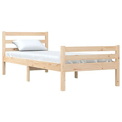 Avis Maison Chic Lit adulte - Lit simple Cadre de lit,Structure du lit Contemporain Bois massif 100x200 cm -MN77411