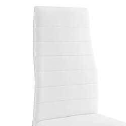 Acheter Decoshop26 6 x Chaises de salle à manger blanc avec rembourrage cuir synthétique 03_0000285