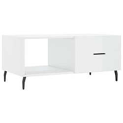 Maison Chic Table basse,Table Console Table d'appoint, Table pour salon Blanc brillant 90x50x40 cm Bois d'ingénierie -MN89639