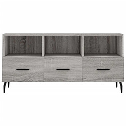 Maison Chic Meuble TV scandinave gris - Banc TV pour salon Sonoma 102x36x50 cm bois d'ingénierie -MN11795 pas cher