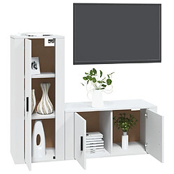 Avis Maison Chic Ensemble de meubles TV 2 pcs pour salon - Blanc Bois d'ingénierie -MN34873