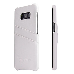 Wewoo Fierre Shann Litchi Texture Etui en cuir véritable pour Galaxy S8, avec emplacements pour cartes (blanc)