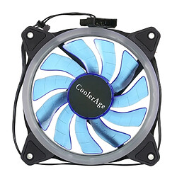 Wewoo Ventilateur de refroidissement Couleur LED 12cm 3pin Composants du châssis Ordinateur hôte silencieux, avec câble raccordement électrique (voyant vert) (bleu)