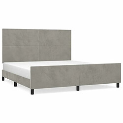 Maison Chic Lit adulte - Cadre Structure de lit avec tête de lit Contemporain Gris clair 160x200 cm Velours -MN54582