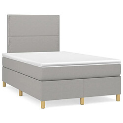 Maison Chic Lit adulte- Lit + matelas,Sommier à lattes de lit et matelas gris clair 120x190 cm tissu -GKD19029