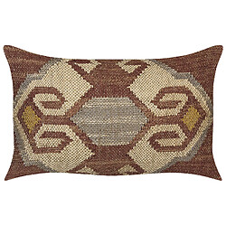 Beliani Coussin URPAD Jute 30 x 50 cm Géométrique Rouge