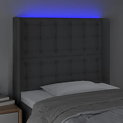 Avis vidaXL Tête de lit à LED Gris foncé 83x16x118/128 cm Tissu