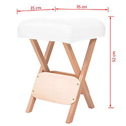 Acheter vidaXL Tabouret de massage pliant avec siège 12 cm d'épaisseur Blanc