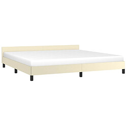 Avis Maison Chic Lit adulte - Cadre Structure de lit avec tête de lit Contemporain Crème 200x200 cm Similicuir -MN21932