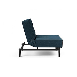 Inside 75 INNOVATION LIVING Fauteuil SPLITBACK STYLETTO convertible lit 90*115 cm pieds fuseau noir tissu Argus Navy Blue pas cher