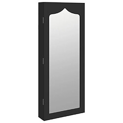 vidaXL Armoire à bijoux avec miroir murale noir 37,5x10x90 cm