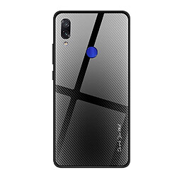 Wewoo Coque Pour Xiaomi Redmi Note 7 étui de protection en verre dégradé de texture noir