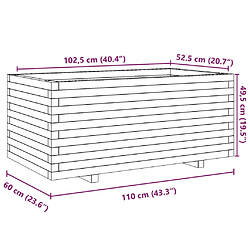 vidaXL Jardinière cire marron 110x60x49,5 cm bois de pin massif pas cher