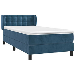 Avis Maison Chic Lit Adulte - Lit simple Lit à sommier tapissier avec matelas moelleux - Meuble de Chambre - Bleu foncé 90x200 cm -MN97532