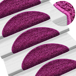 vidaXL Tapis d'escalier 10 pcs 56x17x3 cm Violet