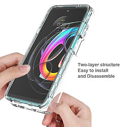 Coque en TPU antichoc, dégradé de couleur, détachable 2 en 1 bleu pour votre Motorola Edge 20 Lite