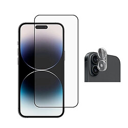 Kit De Film Pour Caméra Arrière + Verre Trempé De Qualité Supérieure À Couverture Complète Phonecare Compatible avec Apple iPhone 16 - Transparent/Noir