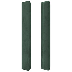 Avis vidaXL Tête de lit avec oreilles Vert foncé 203x16x118/128 cm Velours