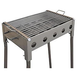 Avis Visiodirect Barbecue rectangulaire en acier inoxydable coloris Gris - 33 x 33 x 60 cm