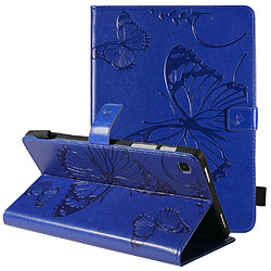 Etui en PU motif papillon avec support bleu pour votre Samsung Galaxy Tab A7 10.4 (2020)/T505/T500