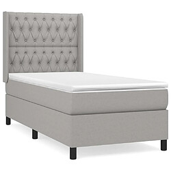 Maison Chic Lit Adulte - Lit simple Lit à sommier tapissier avec matelas moelleux - Meuble de Chambre - Gris clair 100x200cm Tissu -MN48866