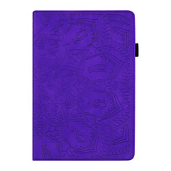 Wewoo Housse Étui Coque Pour iPad 10.2 pouces 2019 Motif mollet Etui en cuir estampé de conception double pliage avec titulaire et fentes cartes et fente stylo et bande élastique Violet