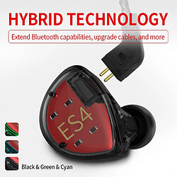 GUPBOO KZ ES4 filaire écouteur câble détachable hybride intra-auriculaire 1BA + 1DD casque antibruit pas cher