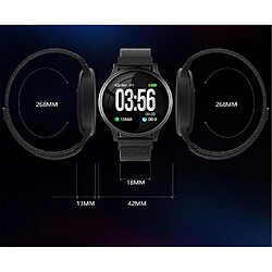 YP Select 1.22 pouces Écran couleur Pression artérielle Moniteur de fréquence cardiaque Sport Bluetooth Montre-bracelet intelligente-Noir pas cher