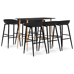 vidaXL Ensemble de bar 7 pcs Noir