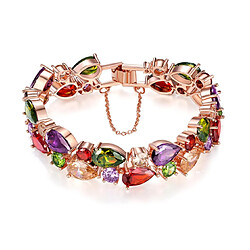 YP Select Bracelet Mode Femme Multicouche Bracelet Zircon Couleur Rose Or Rose 18cm