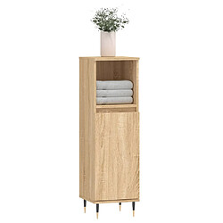 Avis Maison Chic Armoire salle de bain,Meuble de rangement de salle de bain,Meuble haut chêne sonoma 30x30x100 cm -GKD857939