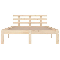 Acheter Maison Chic Lit adulte - Lit simple Cadre de lit,Structure du lit Contemporain bois massif 140x190 cm -MN13777