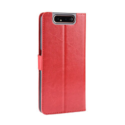 Avis Wewoo Housse Coque en cuir à rabat horizontal Texture rétro Crazy Horse pour Galaxy A80 / A90avec porte-cartes et fentes cartes et cadre photo Rouge