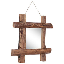 Acheter vidaXL Miroir à bûches Naturel 50x50 cm bois de teck recyclé