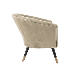 Avis LEITMOTIV Fauteuil 1 place en polyester effet velours - Beige