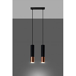 Avis Luminaire Center Suspension Loopez Acier Cuivre,noir 2 ampoules 90cm