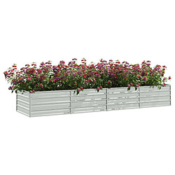 Avis vidaXL Lit surélevé de jardin 320x80x45 cm Acier galvanisé Argenté