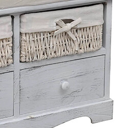 Avis Maison Chic Banc de rangement | Meuble de rangement d'Entrée | Coffres d'Intérieur Blanc 62x33x42 cm Bois de paulownia -MN58979