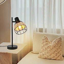 Avis NETTLIFE Lampe de table Vintage Salon Noir - E27Bambou Pivotant Abat-jour avec interrupteur Max.40W - Sans ampoule