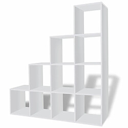 Helloshop26 Étagère armoire meuble design bibliothèque/étagère 142 cm blanc 2702013/2