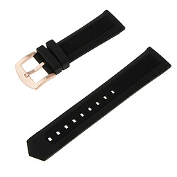 Avis bracelet en caoutchouc de silicone noir sport remplacement bracelet en or rose 19mm