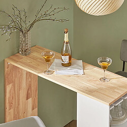 Avis SoBuy FWT99-WN Table de Bar, Table Haute de Bar, Table de Cuisine, Table à Manger, Table Bistro, Mange-Debout avec 1 Porte et Porte-Verre