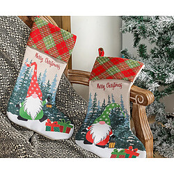 Avis C38 2pcs Ornements de Noël Chaussettes de Noël Chaussettes de Noël rouge et vert Rudolph Impression Chaussettes de Noël Sac-cadeau Pendentif Cheminée