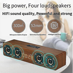 Avis Universal Home Theatre portable colonne Bluetooth haut-parleur sans fil de haut-parleur en bois d'alarme en haut-parleur (marron)