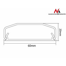 Maclean MC-693 cable canal bande en aluminium câble organisateur 60x20x750mm ouverture et fermeture facile (argent) pas cher