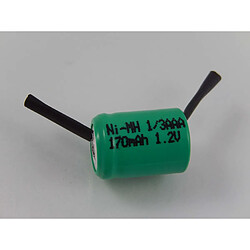 vhbw 1/3AAA NI-MH pile 170mAh (1.2V) cosse à souder en U pour modélisme, éclairage solaire, téléphone, etc.