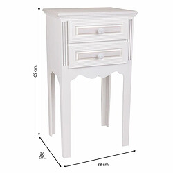 Table de Nuit Alexandra House Living Blanc 28 x 69 x 38 cm pas cher